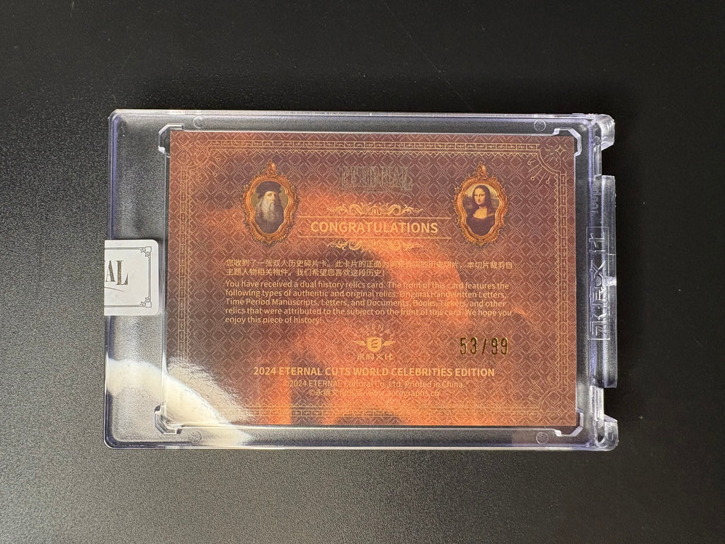 Dual History Relic Card /99 – da Vinci & Mona Lisa – Eternal Cuts 2024