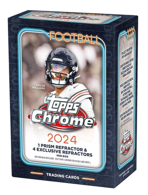 2024 Topps Chrome Football Blaster Box – 7 Packs – NFL Trading Cards