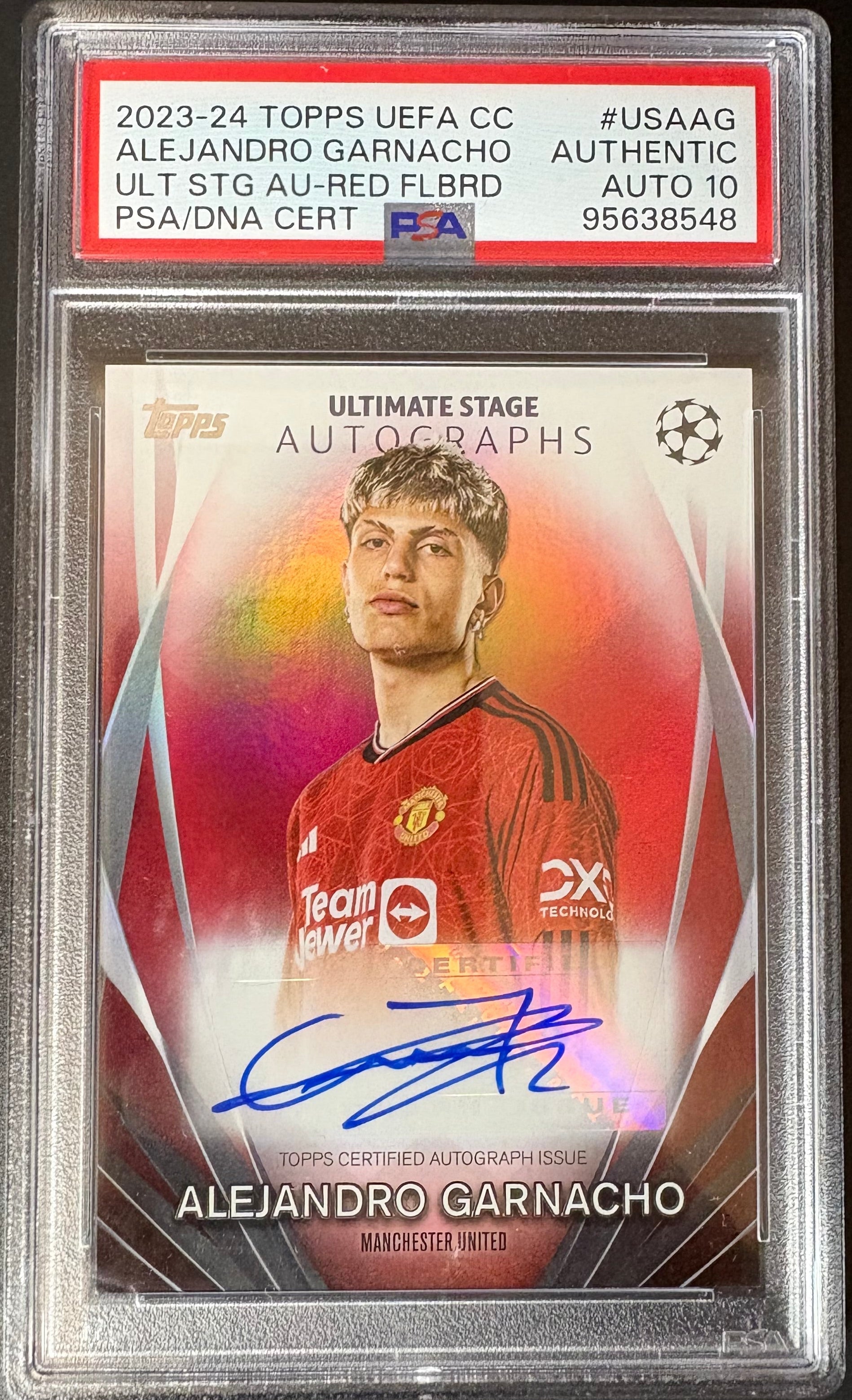 Alejandro Garnacho Autograph #4/5 - Topps UEFA 2023-24 Ultimate Stage