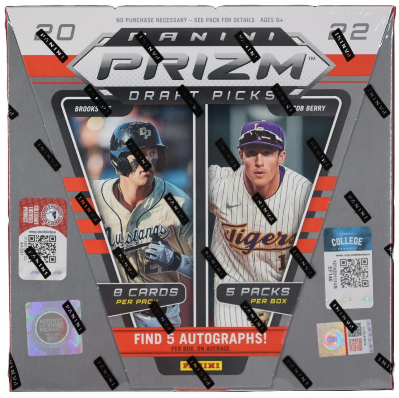 2022 Panini Prizm Draft Picks College Baseball Hobby Box – Factory Sealed