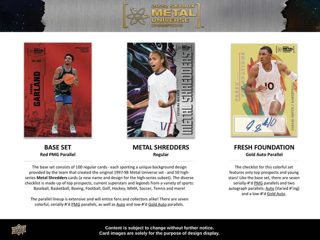 2022 Upper Deck Skybox Metal Universe Champions Hobby Box – Multi-Sport Trading Cards