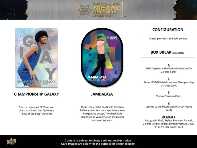 2022 Upper Deck Skybox Metal Universe Champions Hobby Box – Multi-Sport Trading Cards