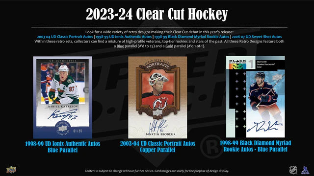 2023/24 Upper Deck Clear Cut Hockey Hobby Box