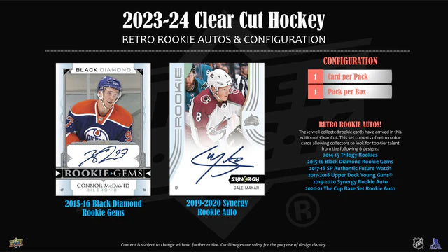 2023/24 Upper Deck Clear Cut Hockey Hobby Box