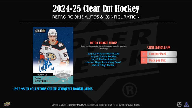2024/25 Upper Deck Clear Cut Hockey Hobby Box