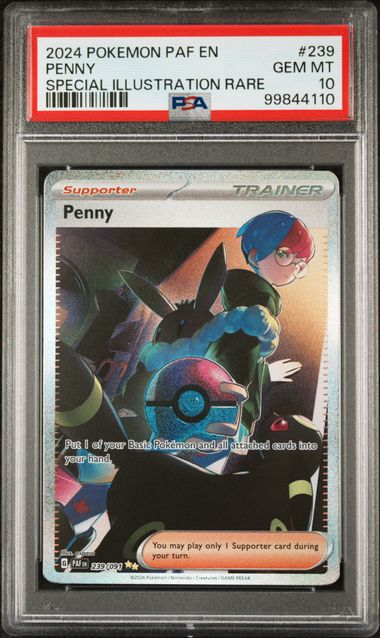 2024 POKEMON PAF EN-PALDEAN FATES #239 PENNY SPECIAL ILLUSTRATION RARE | PSA 10