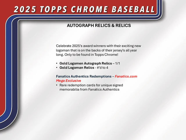 2025 Topps Chrome Baseball 7-Pack Blaster Box – MLB Trading Cards
