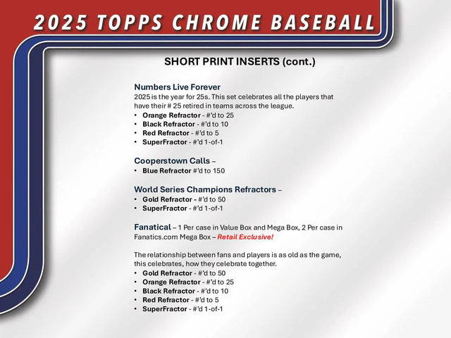 2025 Topps Chrome Baseball 7-Pack Blaster Box – MLB Trading Cards