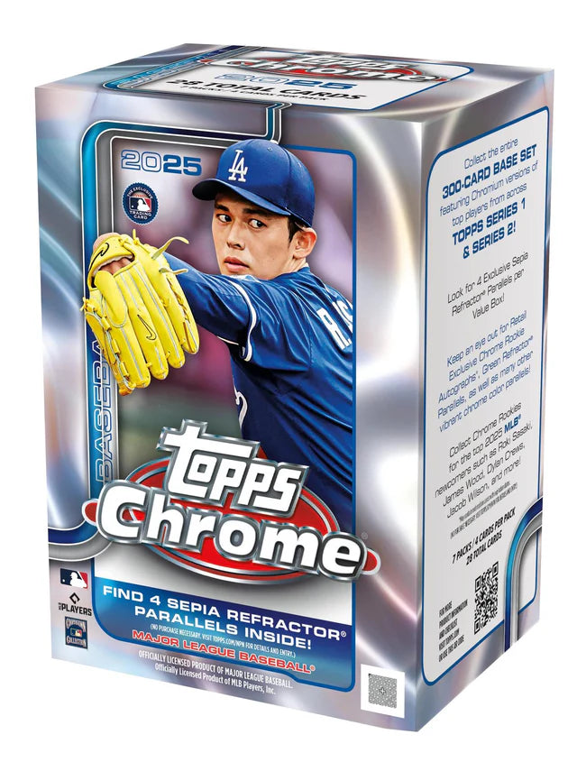 2025 Topps Chrome Baseball 7-Pack Blaster Box – MLB Trading Cards