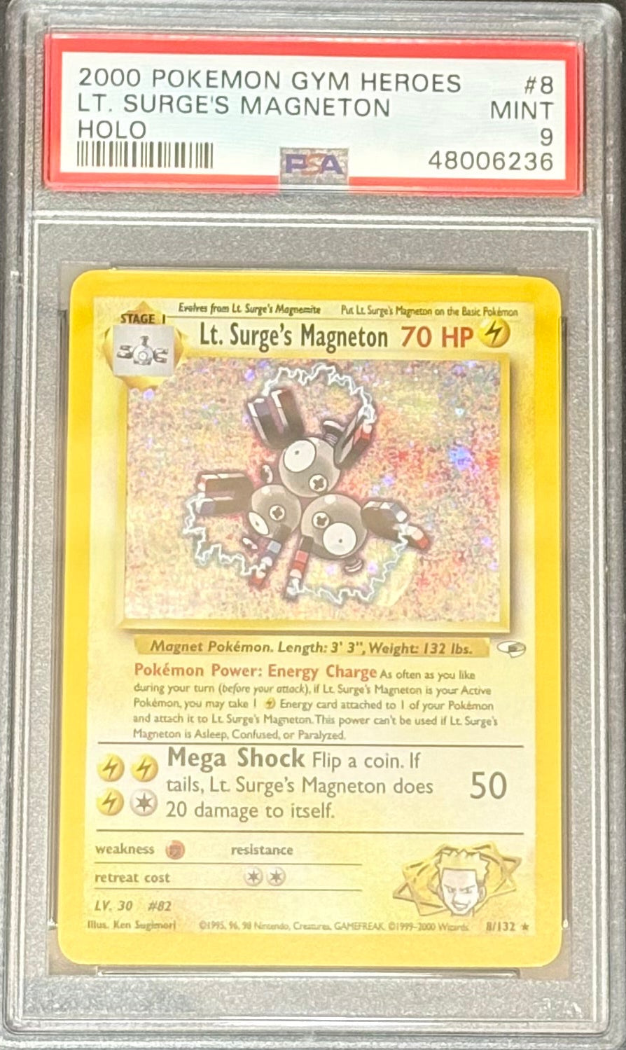 2000 Pokémon Gym Heroes – Lt. Surge’s Magneton Holo | PSA 9 |