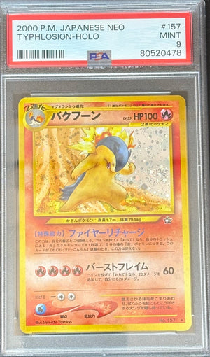 2002 Pokémon Japanese Neo – Typhlosion Holo | PSA 9 | Seltene Japan‑Vintage‑Karte