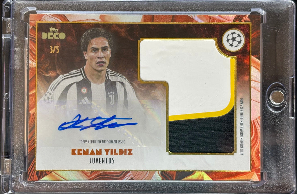 2023-24 Topps Deco UEFA Champions League Kenan Yıldız Patch Auto #3/5 – Juventus