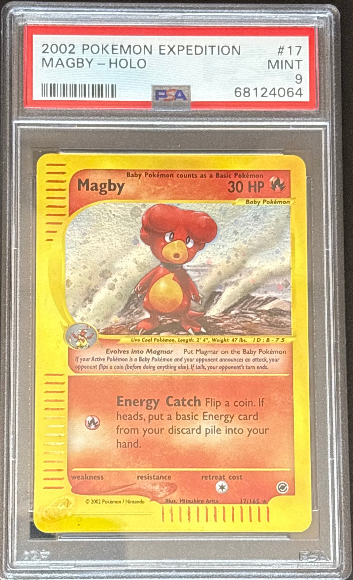 2002 POKEMON EXPEDITION #17 MAGBY-HOLO | PSA 9