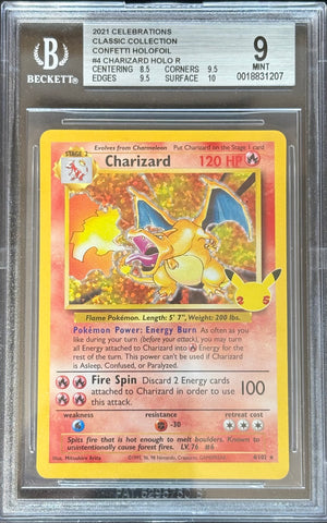 2021 Pokemon Celebrations Classic Collection Charizard Holo #4 – BGS 9 Mint (Subgrades)