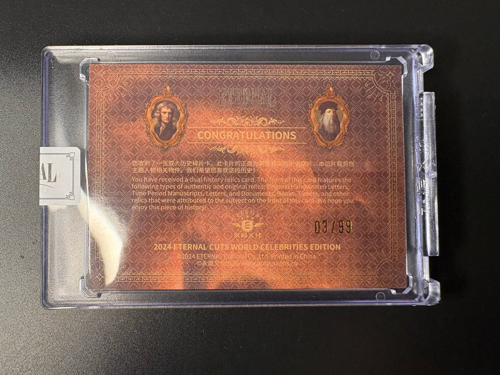 Dual History Relic Card /99 – Newton & da Vinci – Eternal Cuts Edition