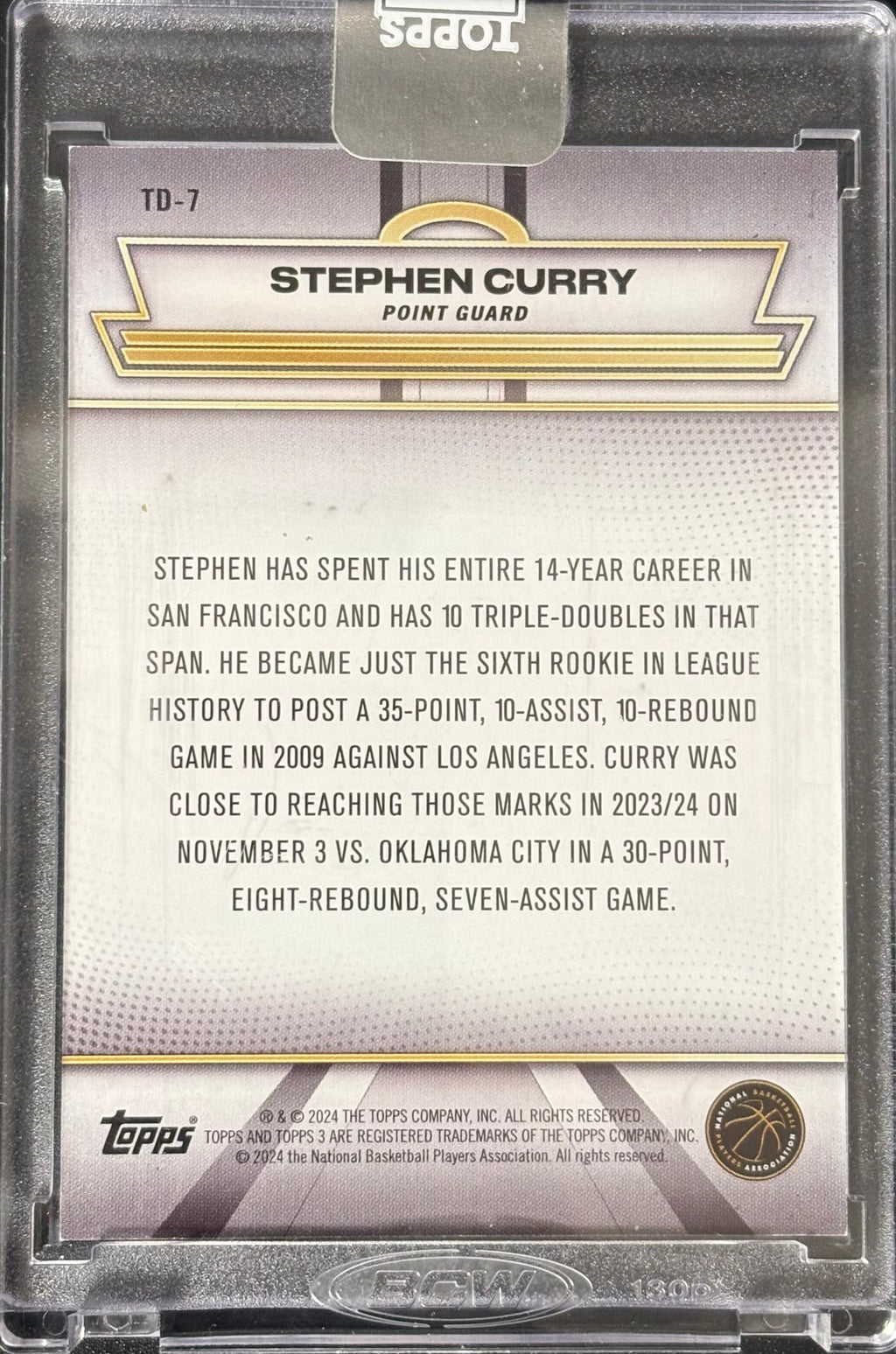 Stephen Curry Topps Tripple Double /10
