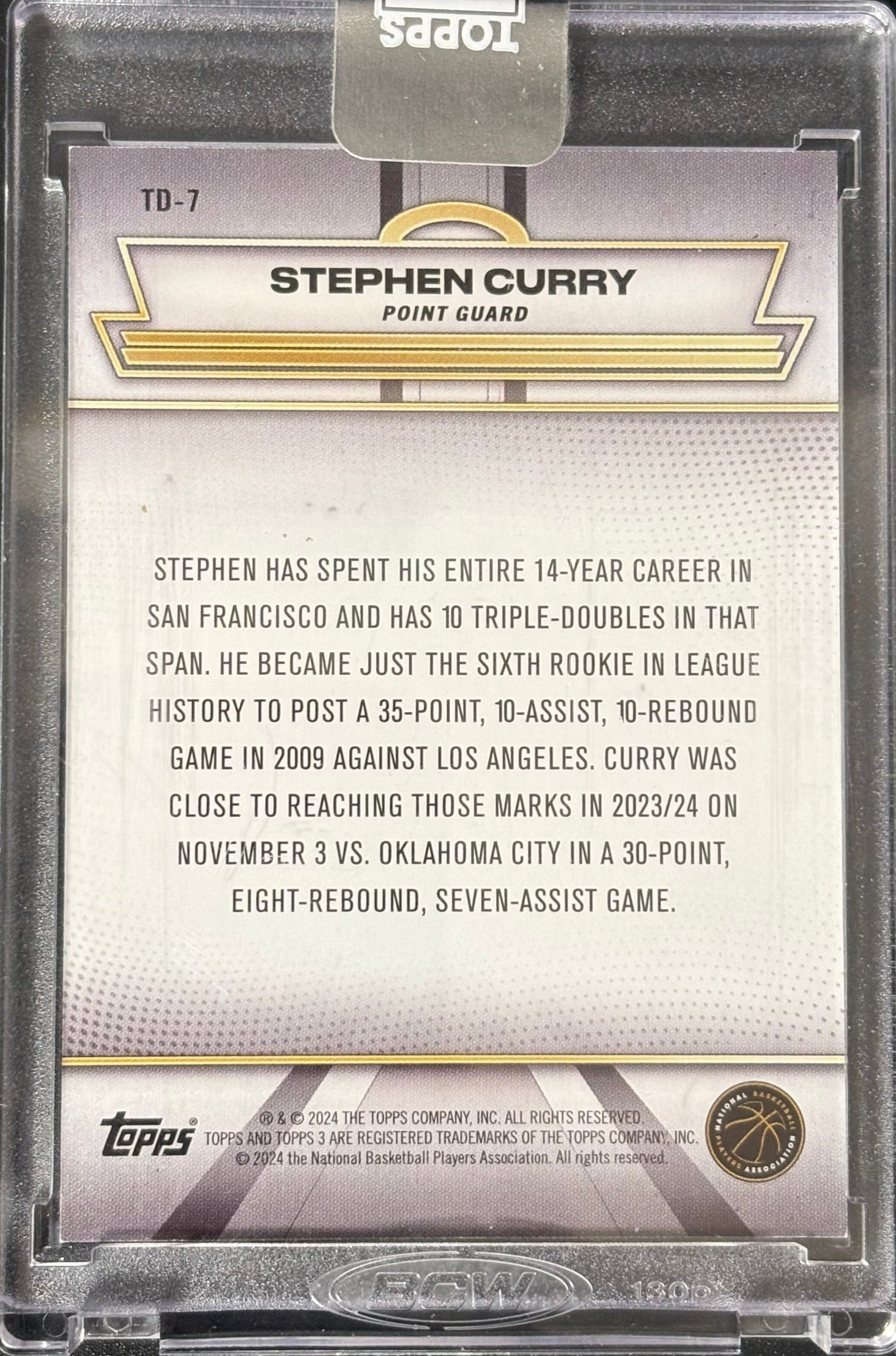 Stephen Curry Topps Tripple Double /10