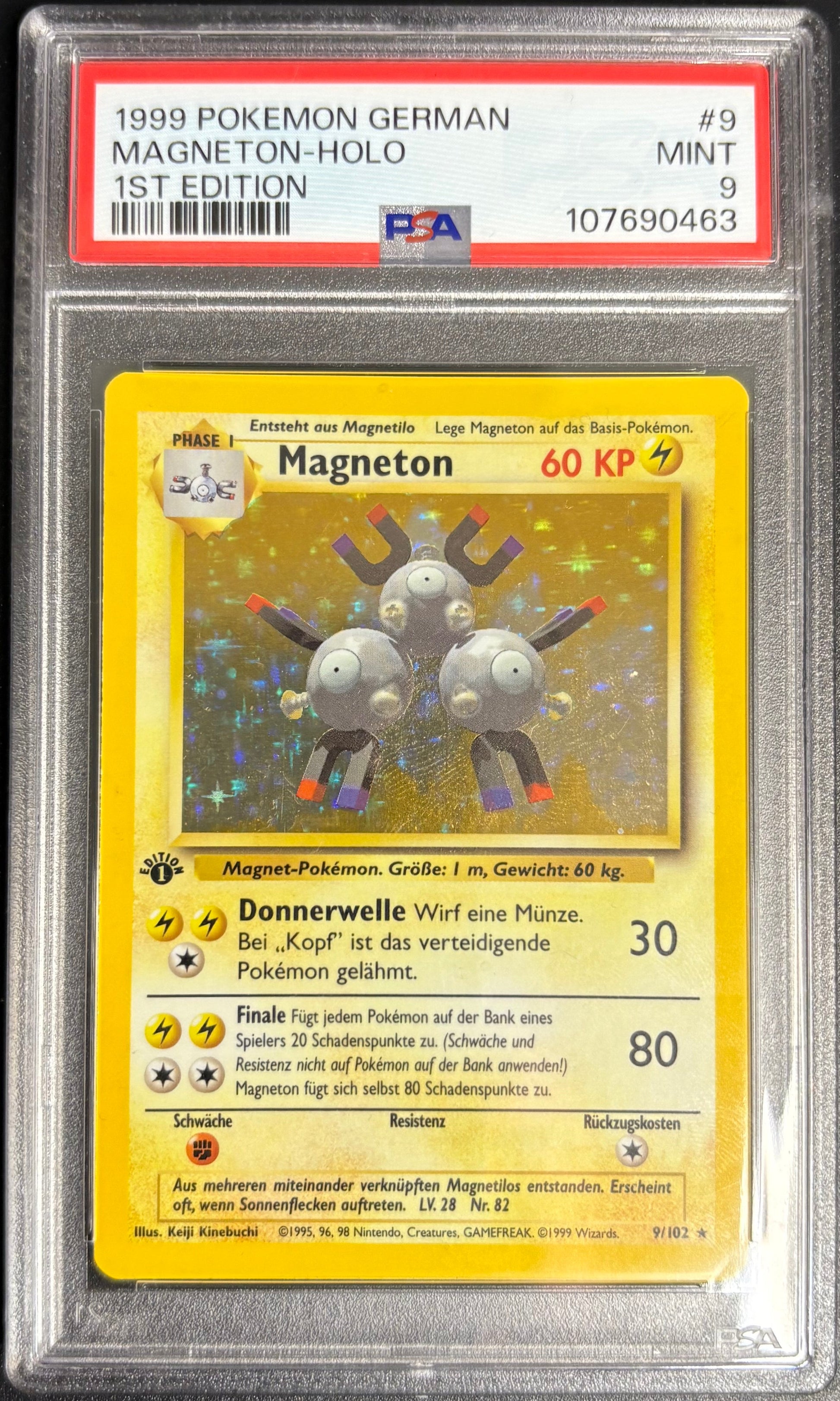 Magneton Holo 1st Edition 1999 Pokemon German [PSA 9]