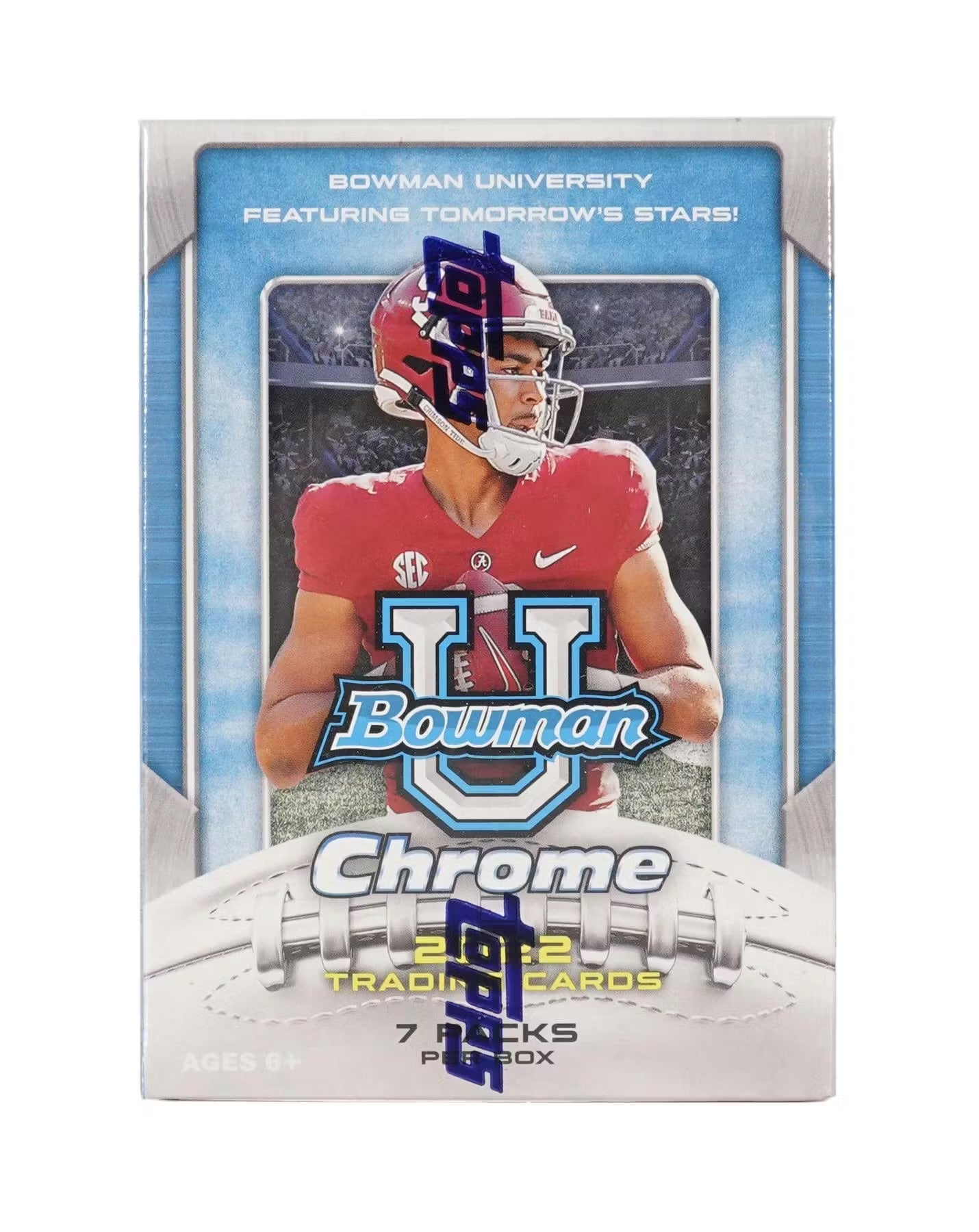 2022 Bowman Chrome University Football Blaster Box – 7 Packs – NCAA Trading Cards