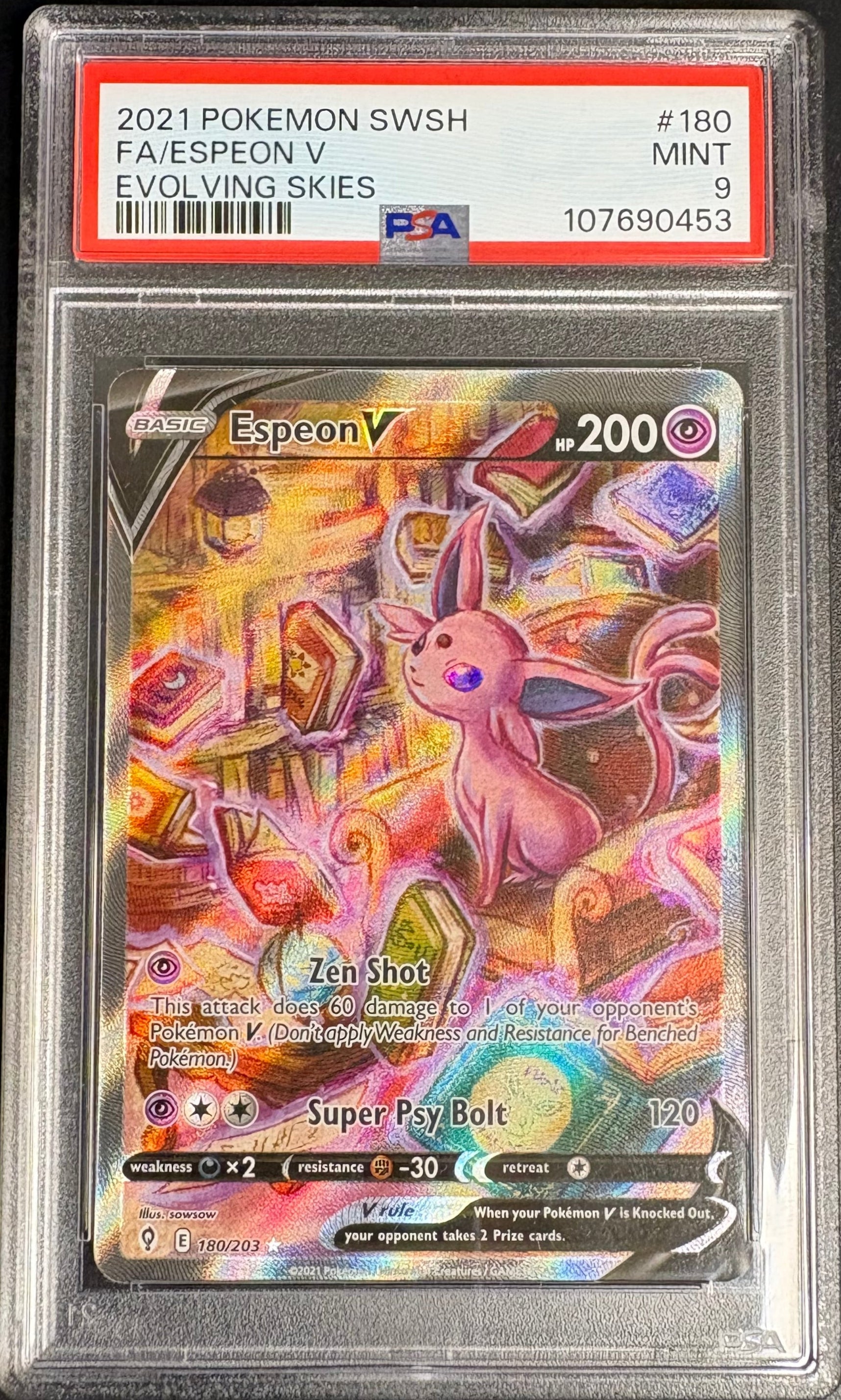Espeon V Evolving Skies 2021 Pokemon SWSH [PSA 9]