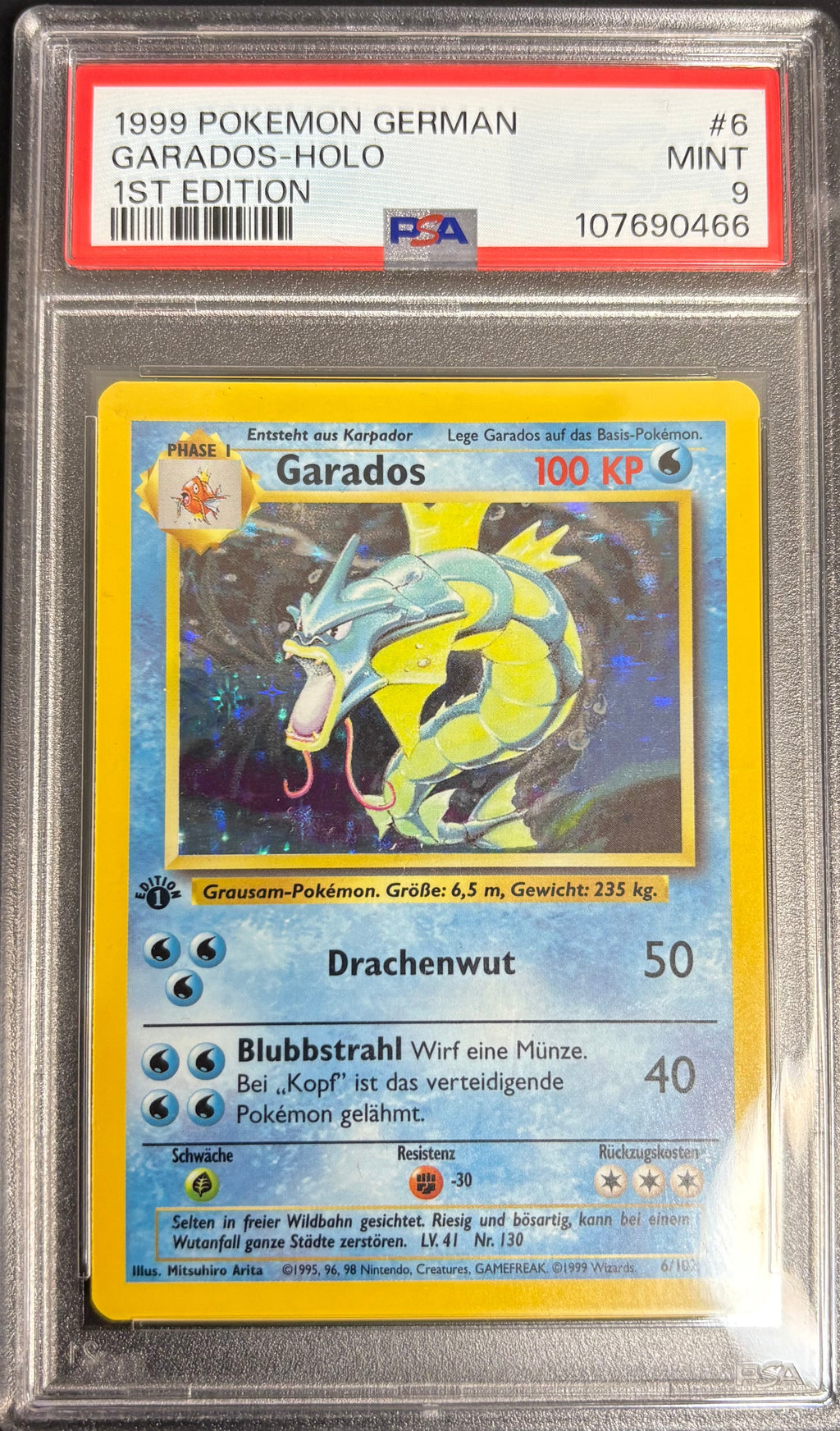 Garados Holo 1st Edition 1999 Pokemon German [PSA 9]