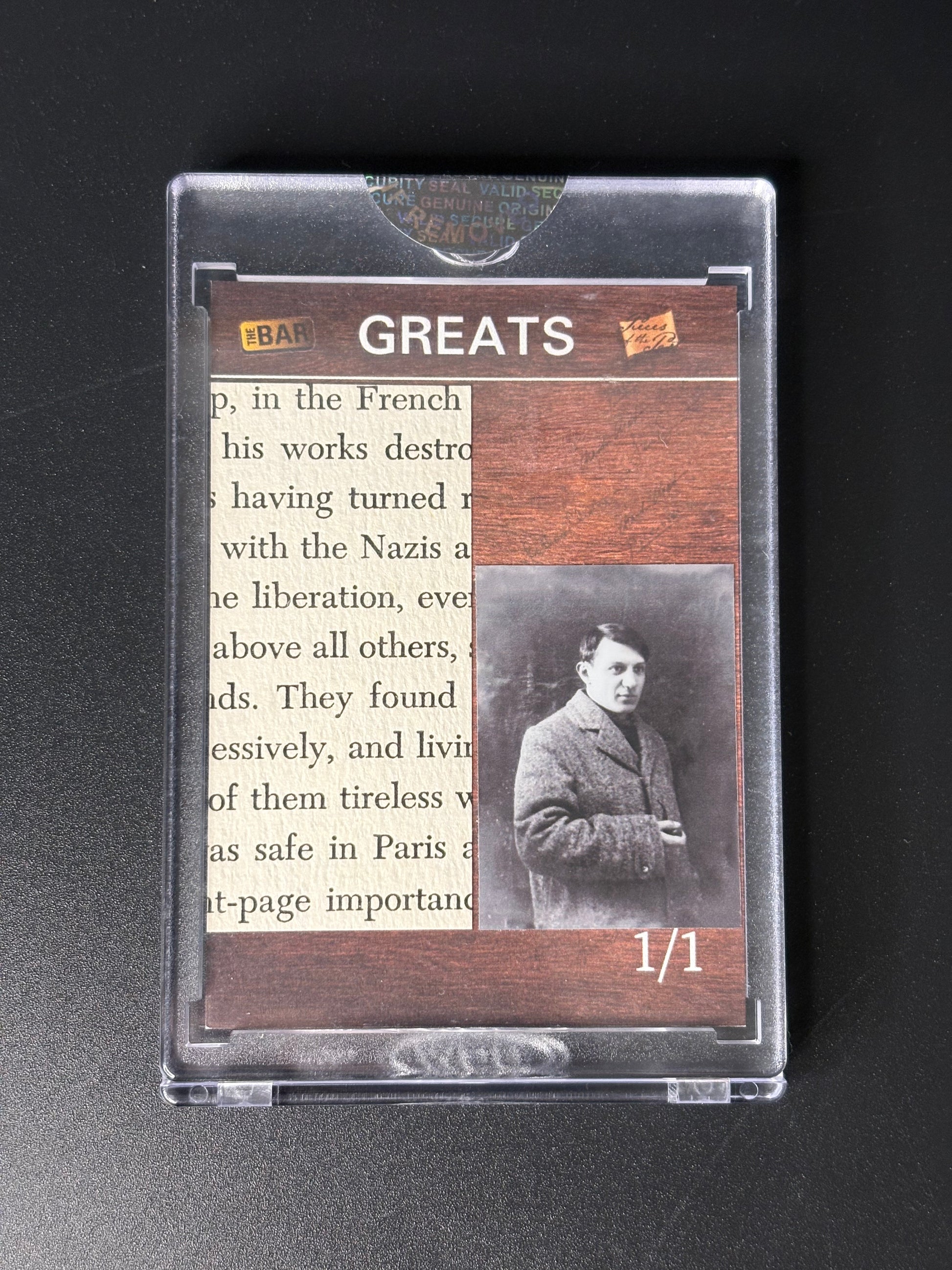 Pablo Picasso Relic Card 1/1 – Greats Edition – Kunst Sammelkarte