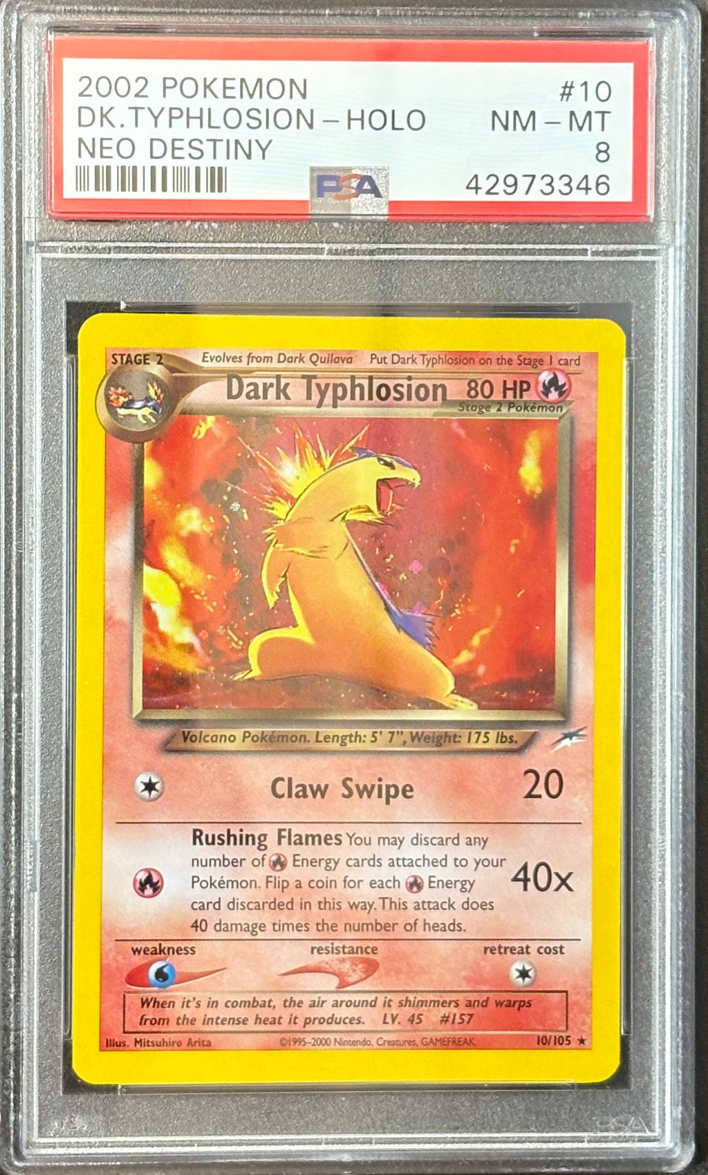 2002 Pokémon Neo Destiny – Dark Typhlosion Holo | PSA 8 |