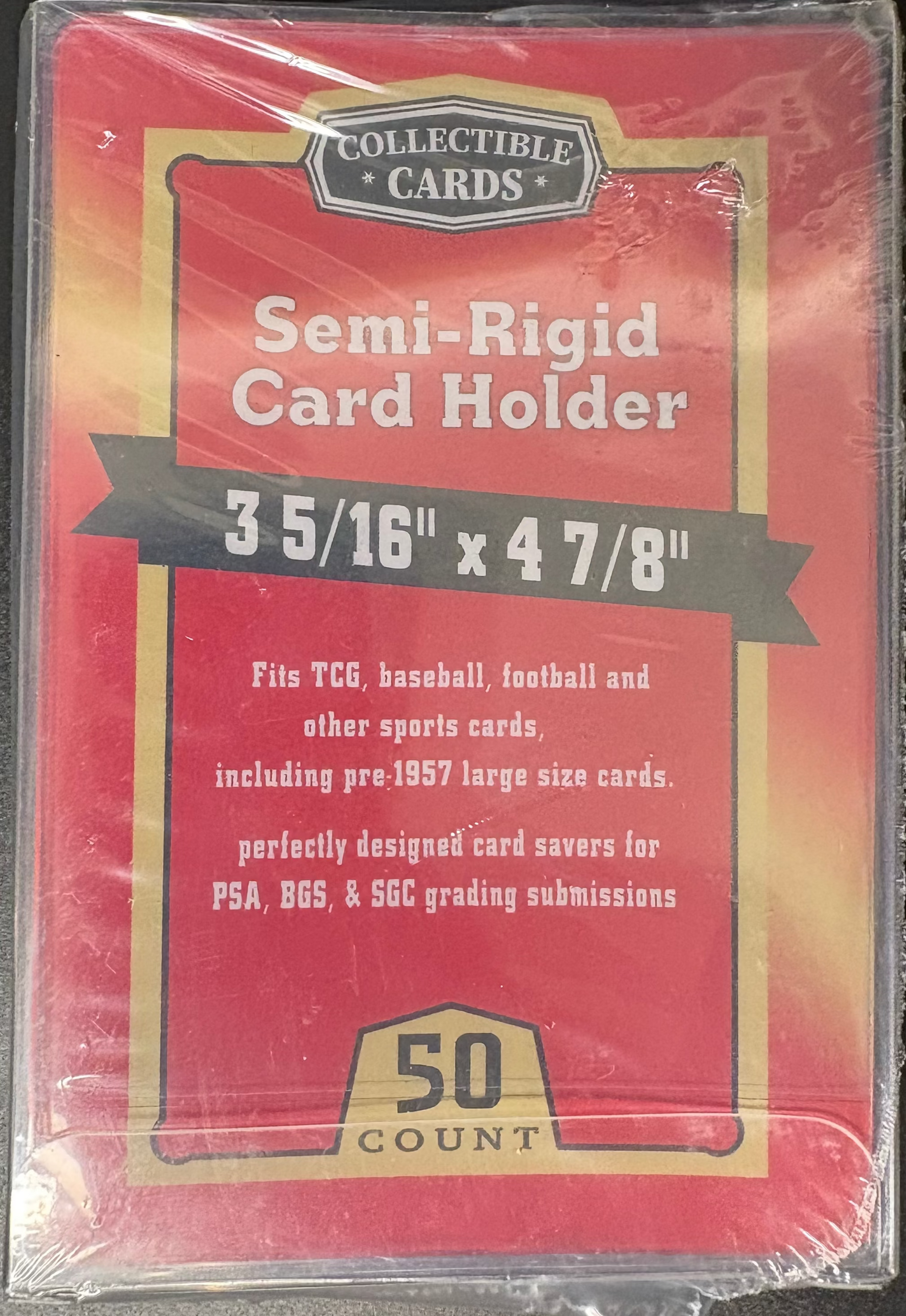 semi rigid card sleeve Semi-Rigid Card Holder - 50 Pieces