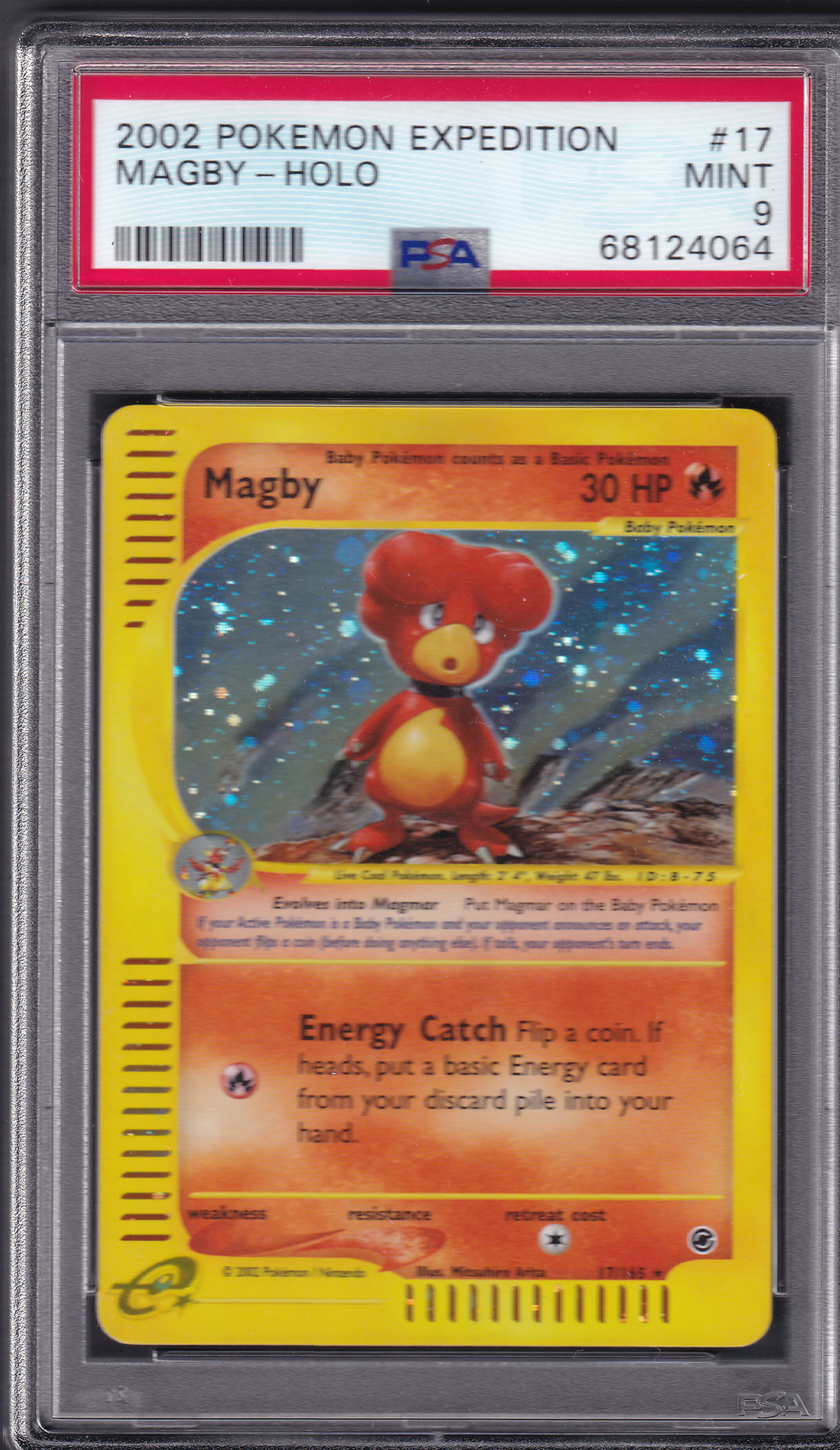 2002 POKEMON EXPEDITION #17 MAGBY-HOLO | PSA 9