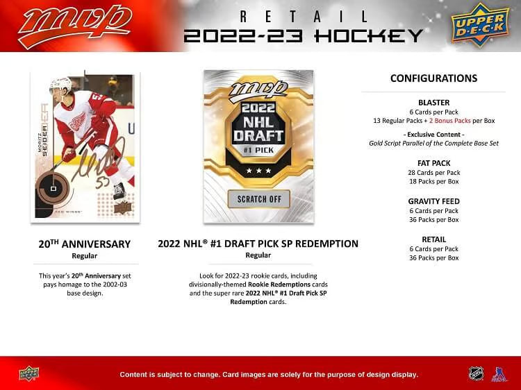 2022-23 Upper Deck MVP Hockey Retail Box