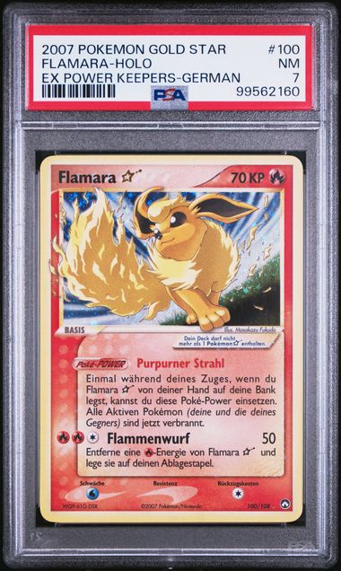 Flamara Holo EX Power Keepers German 2007 Pokemon Gold Star | PSA 7