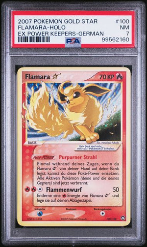 Flamara Holo EX Power Keepers German 2007 Pokemon Gold Star | PSA 7