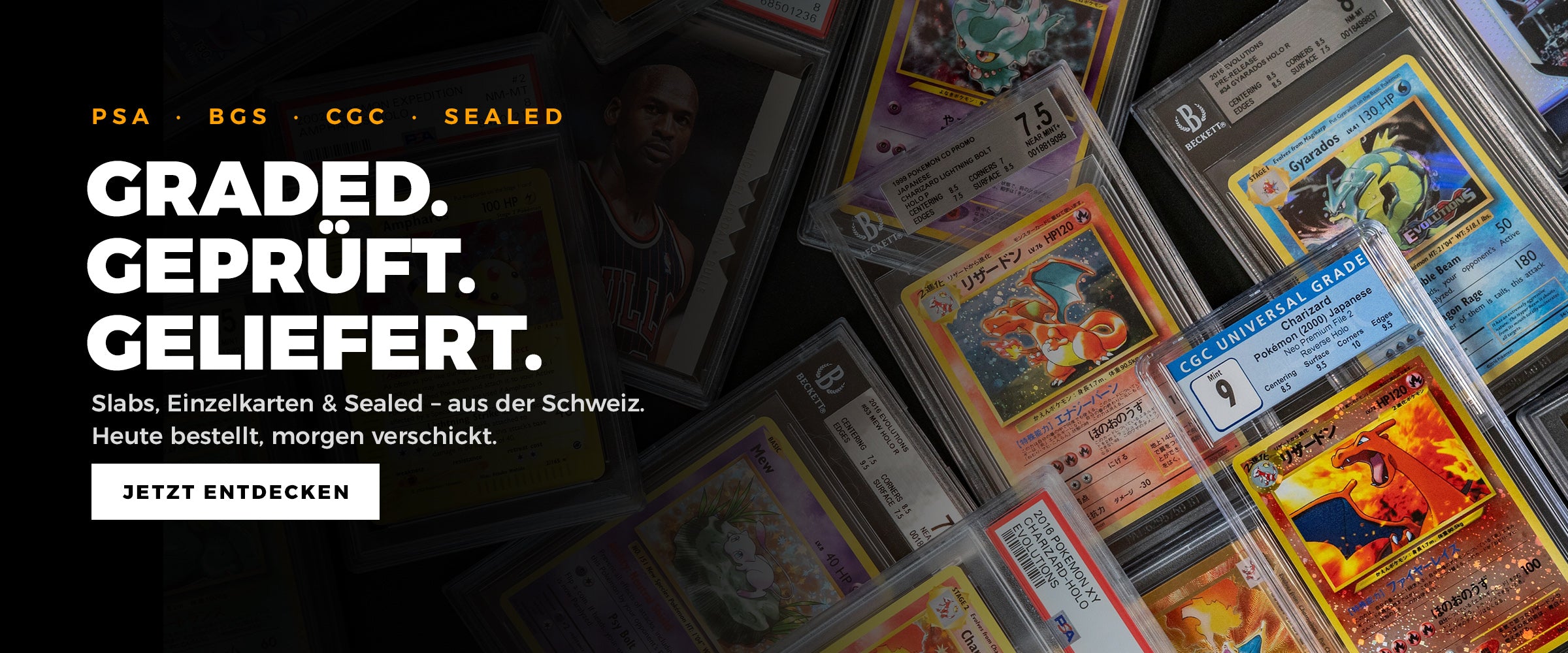 Graded Pok&eacute;mon und Sport Slabs von PSA, BGS und CGC &ndash; Slabdealer Schweiz