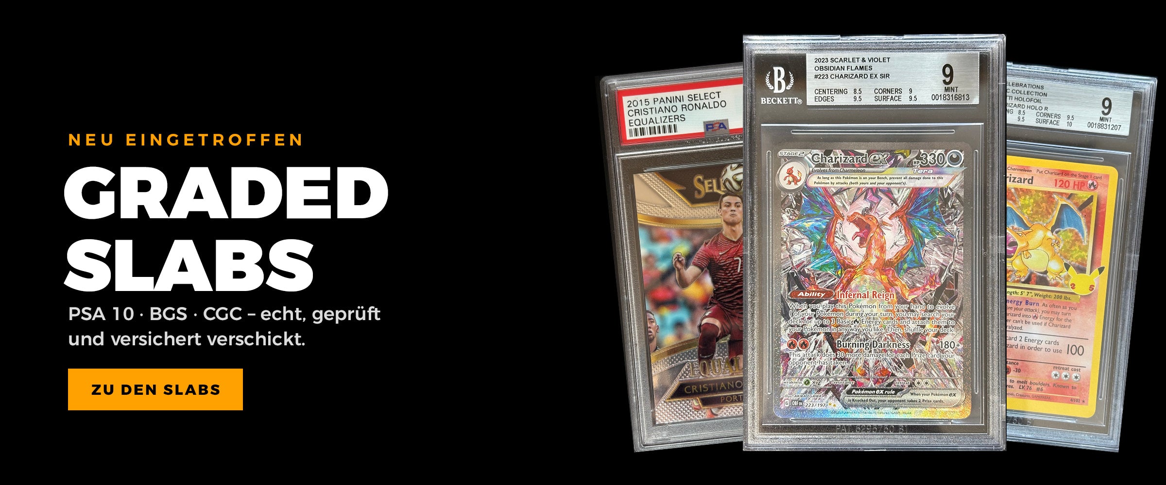 Neu eingetroffen: Graded Slabs PSA 10, BGS und CGC bei Slabdealer